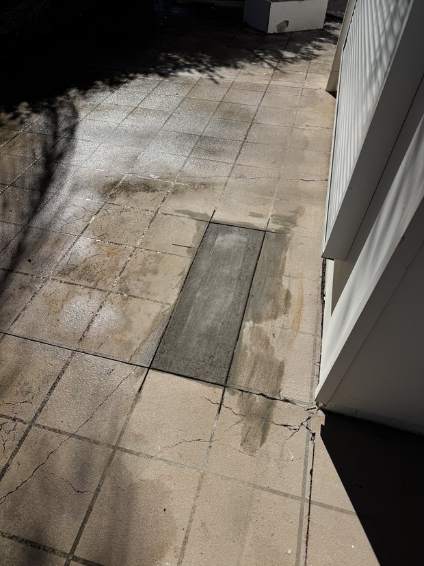 Concrete reinstated neatly after a repair