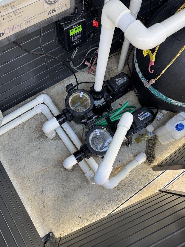 Pool pump and filtration system plumbing